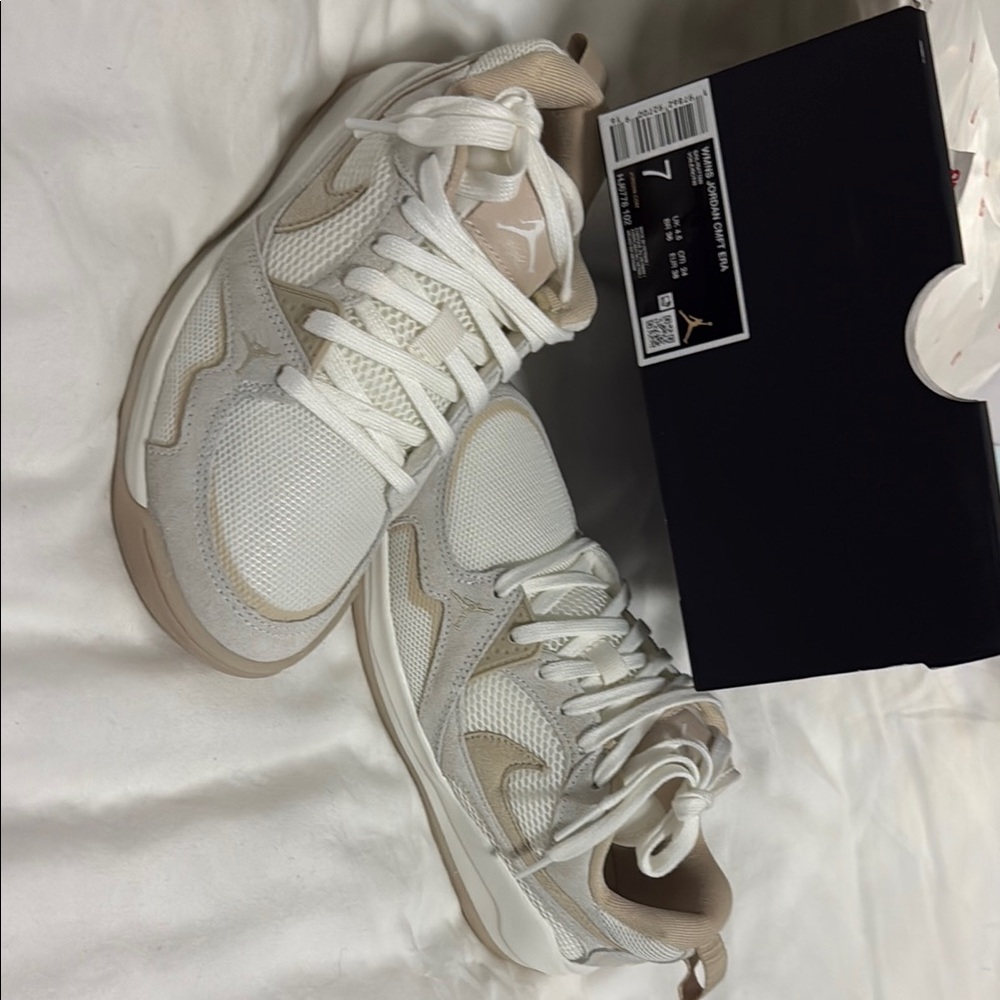 Jordan White and Tan Chunky Sneakers